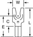 3M 22-18 AWG Non-Insulated Locking Fork Terminal #4 Stud PK1000 MU18-4FLK