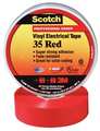 3M Electrical Tape, 7 mil, 1/2"x20 ft, Red, PK100 35-RED-1/2X20FT