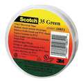 3M Electrical Tape, 7 mil, 1/2"x20 ft, Green, PK100 10265