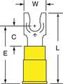 3M 12-10 AWG Vinyl Fork Terminal #8 Stud PK500 MV10-8FLK