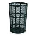 Rubbermaid Commercial 45 gal Round Trash Can, Black, 24 in Dia, Open Top, Steel FGSBR52BK