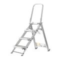 Xtend + Climb 4 Steps, Aluminum Step Stool, 375 lb. Load Capacity, Silver WT-4