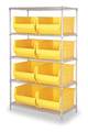 Quantum Storage Systems Steel Bin Shelving, 42 in W x 74 in H x 30 in D, 5 Shelves, Yellow WR5-975YL