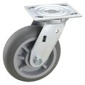 Zoro Select Swivel NSF-Listed Plate Caster, 600 lb., Ball 2LY30