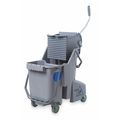 Unger 8 gal CLEANERx Dual Bucket Side Press Mop Bucket and Wringer, Gray, Polypropylene COMBG