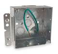 Raco Electrical Box, 30.3 cu in, Square Box, 2 Gangs, Galvanized Steel, Square 232H