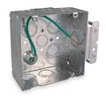 Raco Electrical Box, 42 cu in, Square Box, 2 Gang, Steel, Square 257H