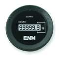 Enm Hour Meter, LCD, Flush Round, 2 in. dia. T1160EB