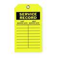 Zoro Select Service Record Tag, 7x4, Bk/Yel, PK10 2RMU9