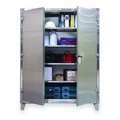 Strong Hold 12 ga. ga. Stainless Steel Storage Cabinet, 48 in W, 78 in H, Stationary 46-244SS