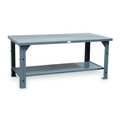 Strong Hold Bolted Shop Table, Steel, 30" W, 34" Height, 10,000 lb., Straight T3024-AL