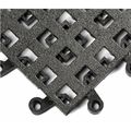 Wearwell Interlocking Drainage Mat Tile, Vinyl, 18 in Long x 18 in Wide, 7/8 in Thick, 10 PK 561