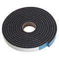 Zoro Select 3/4"W x 10'L, Rubber Foam Seal, Black 2RRF2