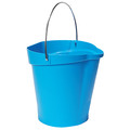 Vikan 3 gal. Round Hygienic Bucket, 12-3/4" H, 12 4/5 in Dia, Blue, Polypropylene 56863