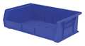 Akro-Mils 60 lb Hang & Stack Storage Bin, Plastic, 16 1/2 in W, 5 in H, 10 7/8 in L, Blue 30255BLUE