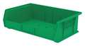 Akro-Mils 60 lb Hang & Stack Storage Bin, Plastic, 16 1/2 in W, 5 in H, Green, 10 7/8 in L 30255GREEN
