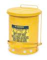 Justrite Oily Waste Can, 6 Gal., Steel, Yellow 09101