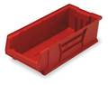 Quantum Storage Systems 100 lb Storage Bin, Polypropylene/Polyethylene, 11 in W, 7 in H, 23 7/8 in L, Red QUS952RD