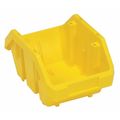 Quantum Storage Systems 75 lb Hang & Stack Storage Bin, Plastic, 6 5/8 in W, 5 in H, Yellow, 9 1/2 in L QP965YL