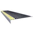 Wooster Products Stair Tread, Blk/Ylw, 48in W, Extruded Alum, 500BY4 500BY4