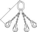 Pewag Chain Sling, G120, QOS, Alloy Steel, 5 ft. L 10G120QOS/5