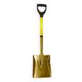 Ampco Safety Tools Not Applicable Square Point Shovel, Aluminum Blade, 26 in L Yellow Fiberglass Handle S-84FG