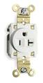 Hubbell Receptacle, 20 A Amps, 125V AC, Flush Mount, Single Outlet, 5-20R, White HBL5361W