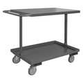 Zoro Select Easy-Access Utility Cart with Lipped & Flush Metal Shelves, Steel, Flat, 2 Shelves, 1,200 lb EAS-1832-95