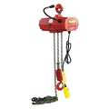 Dayton Electric Chain Hoist, 2,000 lb, 10 ft, Hook Mounted - No Trolley, 115V, Red 2XY33
