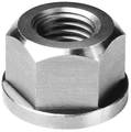 Te-Co Flange Nut, 1/4"-20, 18-8 Stainless Steel, Grade 18-8, Plain, 1/2 in Hex Wd, 7/32 in Hex Ht 47601