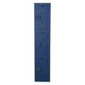 Bradley Wardrobe Locker, 15 in W, 18 in D, 72 in H, (1) Wide, (3) Openings, Deep Blue LK1518723HV-203