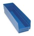 Quantum Storage Systems 50 lb Shelf Storage Bin, Polypropylene, 6 5/8 in W, 6 in H, 23 5/8 in L, Blue QSB206BL