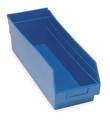 Quantum Storage Systems 50 lb Shelf Storage Bin, Polypropylene, 8 3/8 in W, 6 in H, 23 5/8 in L, Blue QSB214BL