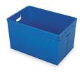 Diversi-Plast Nesting Container, Blue, Polyethylene, 23 in L, 15 5/8 in W, 12 in H, 1.72 cu ft Volume Capacity 39816