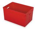 Diversi-Plast Nesting Container, Red, Polyethylene, 23 in L, 15 5/8 in W, 12 in H, 1.72 cu ft Volume Capacity 39818