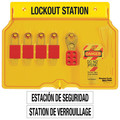 Master Lock Lockout Station, Filled, 4 Padlocks 1482BP1106