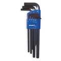 Westward 9 Piece Metric L-Shape Hex Key Set, 2CYC2 2CYC2