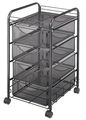 Safco File Cart, w/4 Drawers, Black 5214BL