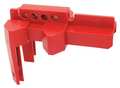 Master Lock Adjustable Ball Valve Lockout, Clamp On, For Quarter Turn Handle, Max Number of Padlocks: 4, Red S3081