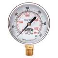 Winters Pressure Gauge, 0 to 300 psi, 1/4 in MNPT, Steel, Black PEM217LF