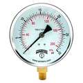 Winters Pressure Gauge, 0 to 30 psi, 1/4 in MNPT, Steel, Black PEM221LF