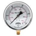 Winters Pressure Gauge, 0 to 100 psi, 1/4 in MNPT, Steel, Black PEM223LF