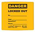 Idesco Padlock Label, 2-1/8inHx1-1/2inW, PK25, LMBBT122AAC LMBBT122AAC