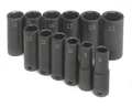 Sk Professional Tools 3/8" Drive Impact Socket Set, Metric, 12 pcs 4082