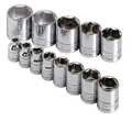 Sk Professional Tools 3/8" Drive Socket Set SAE 13 Pieces 1/4 in to 1 in , Chrome 4613