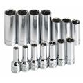 Sk Professional Tools 3/8" Drive Socket Set Metric 14 Pieces 6 mm to 19 mm , Chrome 1854