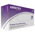 Ambitex Textured Gloves, 5.5 mil Palm, Nitrile, Powder-Free, M, 50 PK, Blue NMD8201