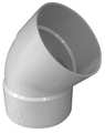 Zoro Select PVC 45 Degree Elbow, Hub, 6 in Pipe Size 40660