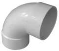 Zoro Select PVC Sanitary Elbow, 90 Degrees, Hub, 3 in Pipe Size 42830
