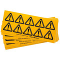 Brady Warning Labels, 2inHx2inW, Vinyl, PK10, 60210 60210